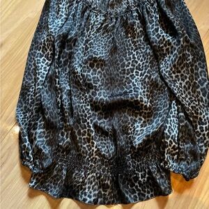 MICHAEL Michael Kors Black and Gray Animal Print  top